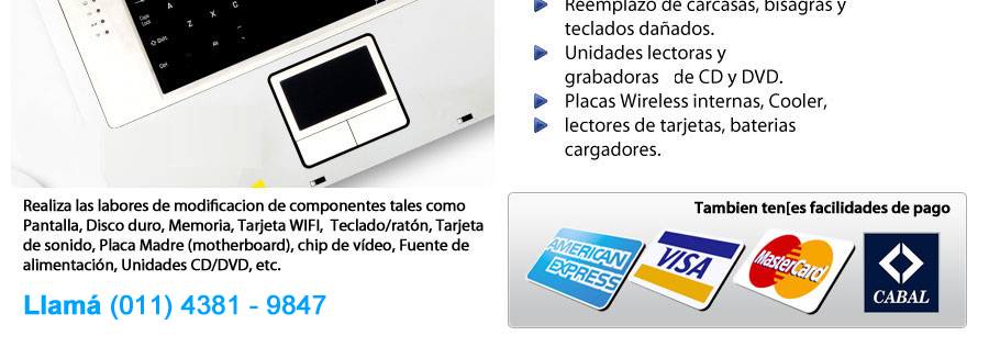 servicio tecnico de notebooks netbooks 