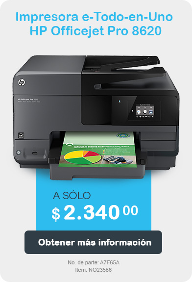 Impresora e-Todo-en-Uno HP Officejet Pro 8620. A sólo $2.997,00.