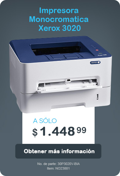 Impresora Monocromatica Xerox 3020. A sólo $1.699,00.