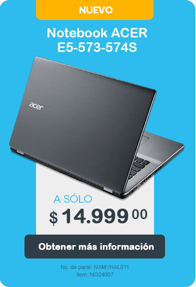 Notebook Acer E5-573-574S. A sólo $14.999,00.